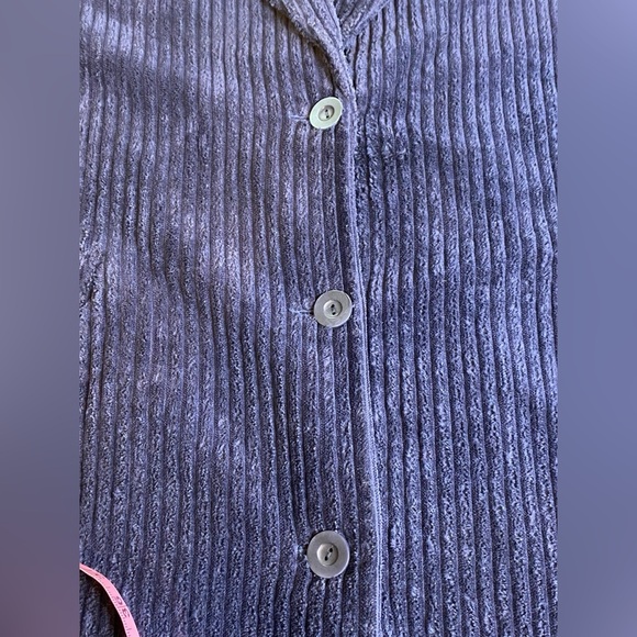 Eileen Fisher Navy Blue Corduroy Organic Cotton Long Coat Jacket Women’s SZ 8 - Picture 12 of 15